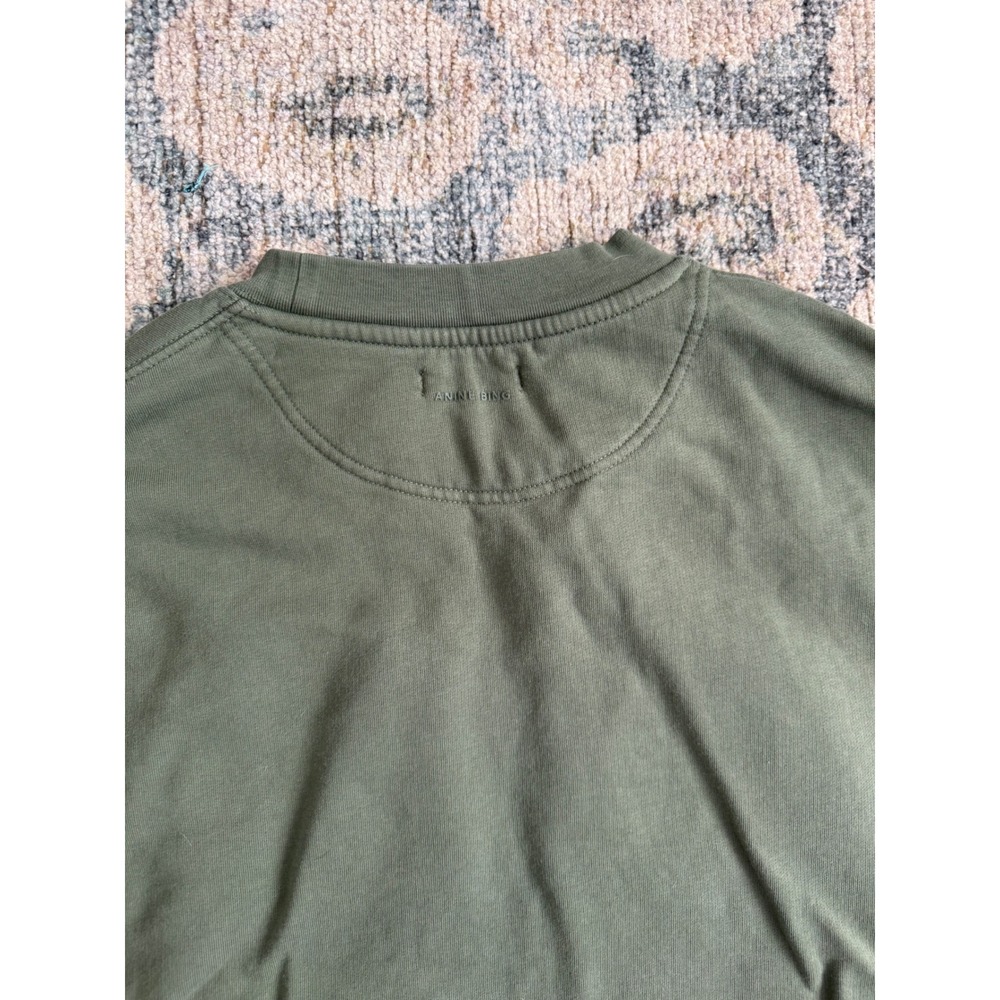 Anine Bing Tyler Oversized Sweatshirt Artichoke Green XL Excellent Condition - Picture 8 of 8